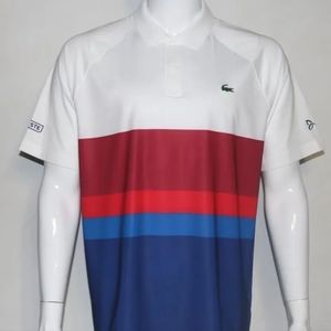 Lacoste Men's Sport Novak Djokovic On-Court Short Sleeve Ombre Ultra Dry Polo 2X